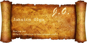 Jaksics Olga névjegykártya