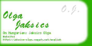 olga jaksics business card